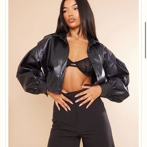 PrettyLittleThing Black Leather Jacket